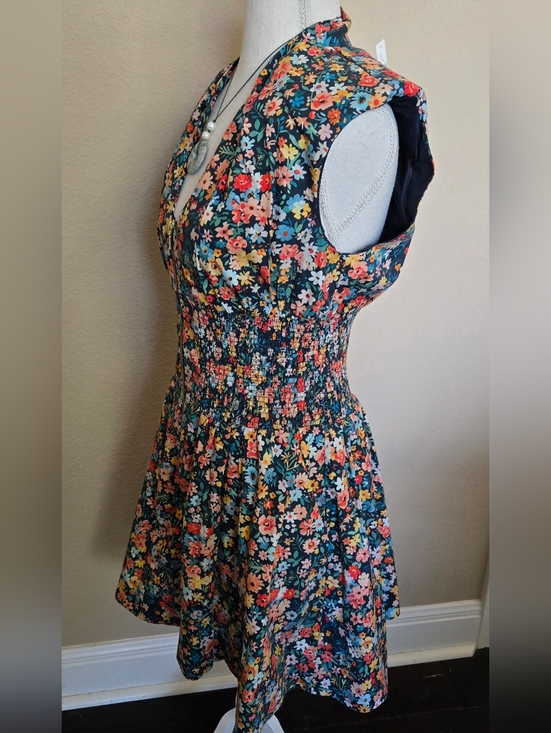 NEW Anthroplogie The Tommie Mini Shirt Dress Floral Navy Motif - 6 - Picture 5 of 8